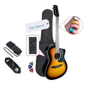GUITARRA ELECTROACUSTICA METAL SUNBURST - Imagen 1