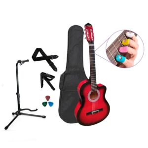 PACK DE GUITARRA ACUSTICA NYLON ROJA