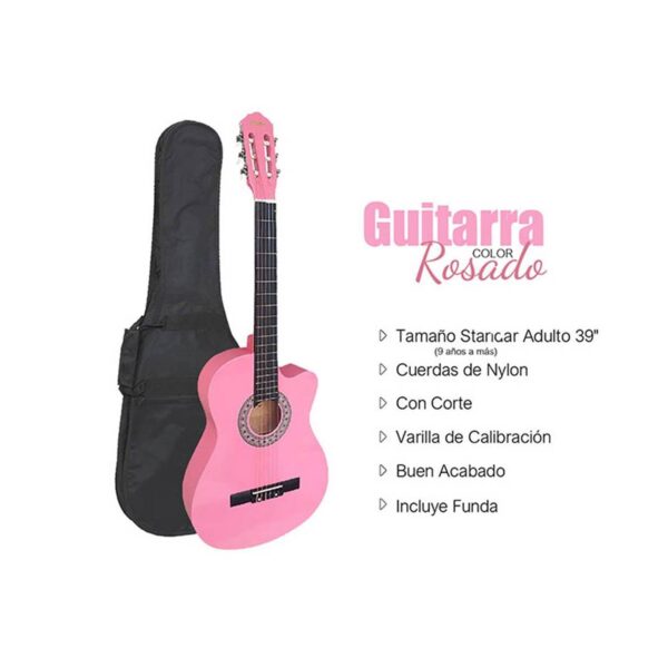 GUITARRA ACUSTICA NYLON ROSADA