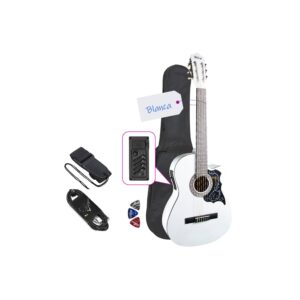 GUITARRA ELECTROACUSTICA NYLON BLANCA - Imagen 1